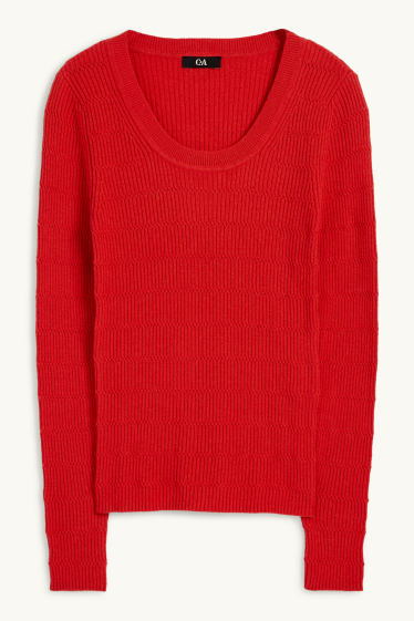 Dona - Jersei - texturat - vermell