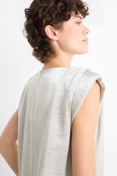 Women - Dress - shiny - textured - silver