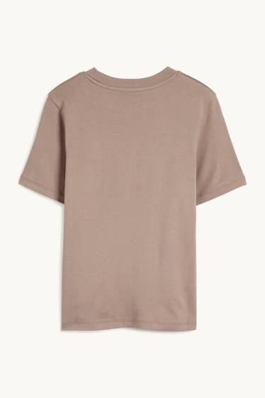 Dona - Samarreta de màniga curta - slim fit - marró clar