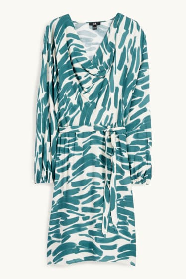 Femmes - Robe en viscose - à motif - vert