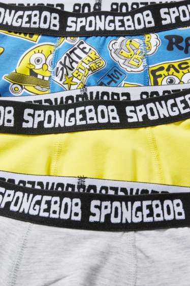 Děti - chlapci - Multipack 3 ks - Spongebob v kalhotách - boxerky - žlutá