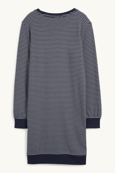 Femmes - Chemise de nuit - à rayures - bleu foncé