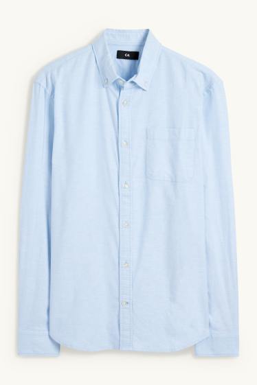 Bărbați - Cămașă - regular fit - guler cu nasturi - albastru deschis