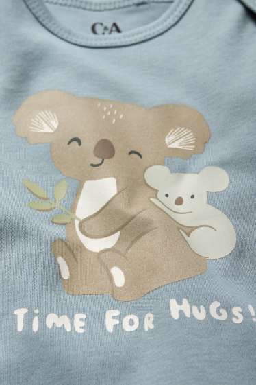 Baby: jongens - Set van 3 - luiaard en koalabeer - rompertje - blauw