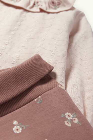 Neonate - Fiorellini - completo per neonate - 3 pezzi - rosa