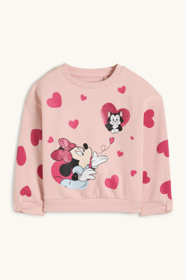 Děti - dívky - Minnie Mouse - mikina - se vzorem - růžová