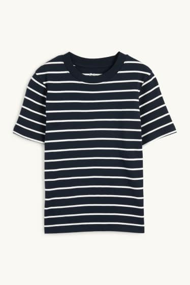 Femmes - T-shirt - à rayures - noir
