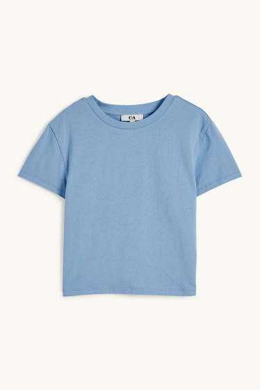 Dona - Samarreta crop de màniga curta - blau