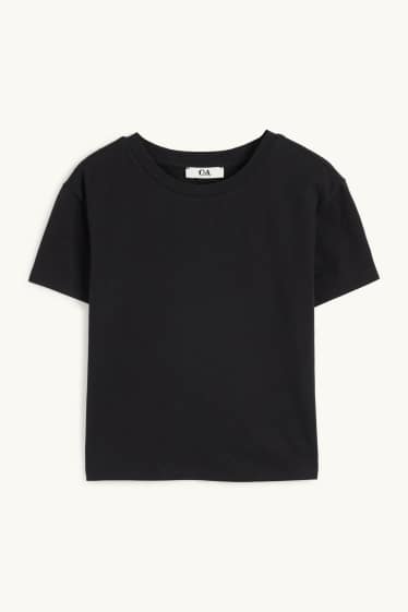 Damen - Crop T-Shirt - schwarz
