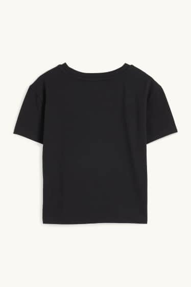 Damen - Crop T-Shirt - schwarz