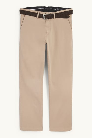 Hommes - Chino avec ceinture - regular fit - beige