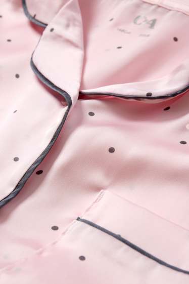 Children Girls - Satin pyjamas - polka dot - rose