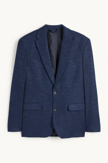 Hommes - Veste - regular fit - Flex - texturé - bleu foncé
