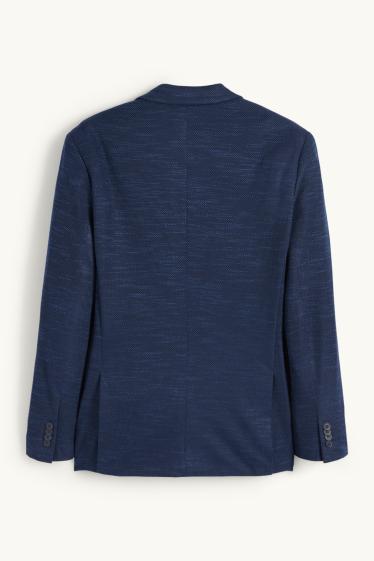 Hommes - Veste - regular fit - Flex - texturé - bleu foncé
