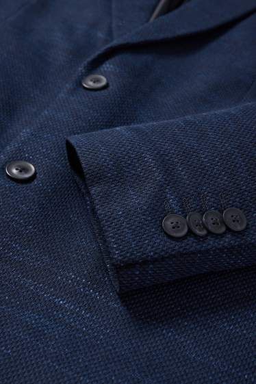 Hommes - Veste - regular fit - Flex - texturé - bleu foncé