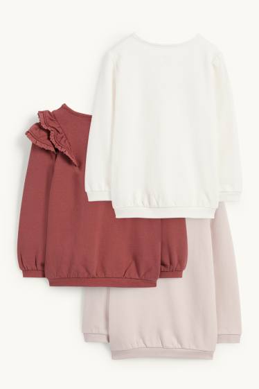 Bebés niñas - Pack de 3 - ositos - sudaderas para bebé - rosa