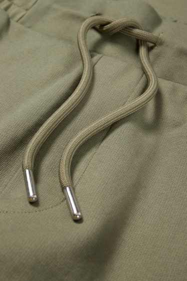 Pánské - Teplákové cargo kalhoty - khaki