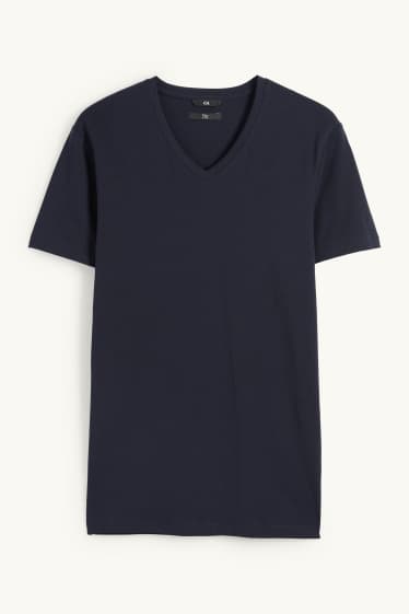 Heren - T-shirt - slim fit - Flex - donkerblauw