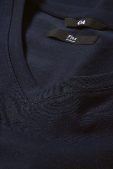 Heren - T-shirt - slim fit - Flex - donkerblauw