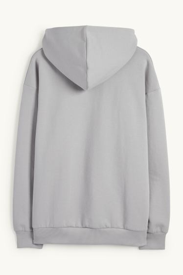 Hommes - Sweat à capuche - gris