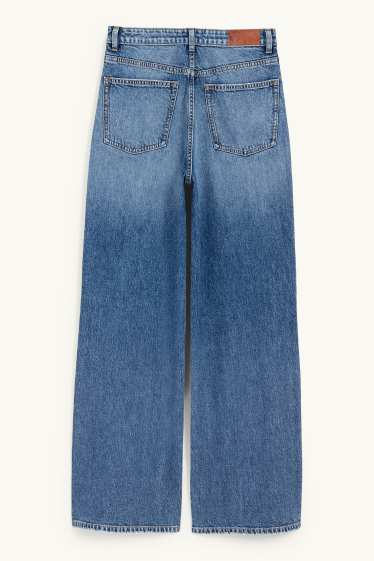 Damen - Wide Leg Jeans - High Waist - jeansblau