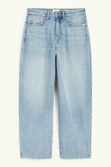 Dames - Barrel jeans - mid waist - jeanslichtblauw