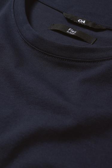 Men - T-shirt - slim fit - Flex - dark blue