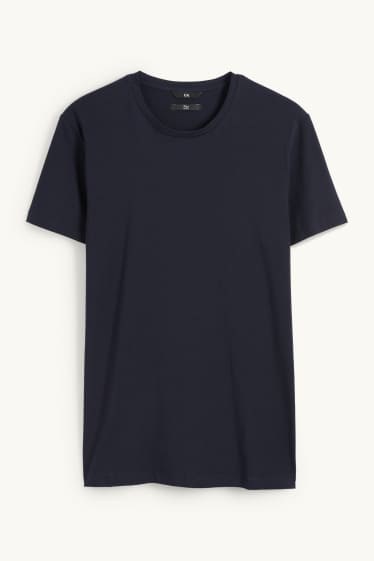 Men - T-shirt - slim fit - Flex - dark blue