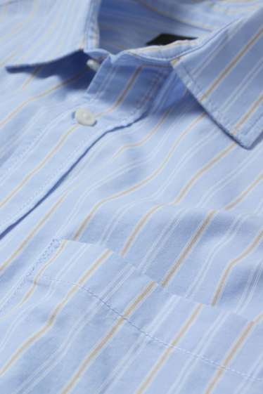 Herren - Hemd - Loose Fit - Kent - gestreift - hellblau