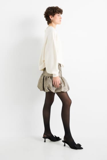 Damen - Minirock - glänzend - messing