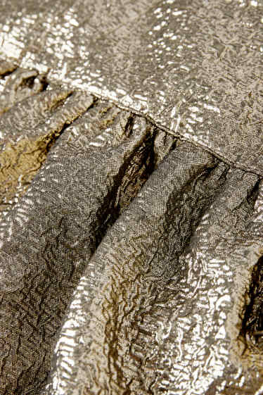 Damen - Minirock - glänzend - messing