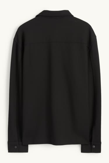 Hommes - Veste-chemise - relaxed fit - col kent - texturée - noir