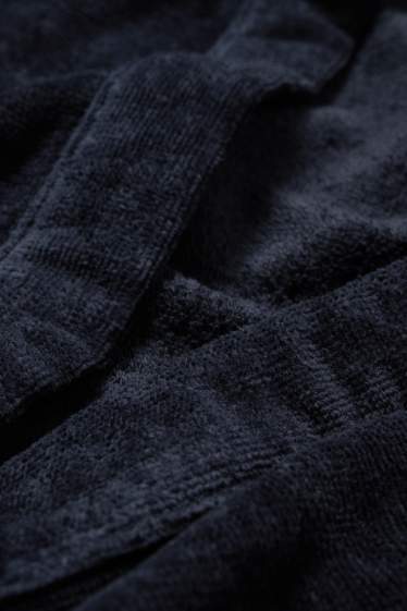 Children Boys - Terry cloth bathrobe with hood - dark blue