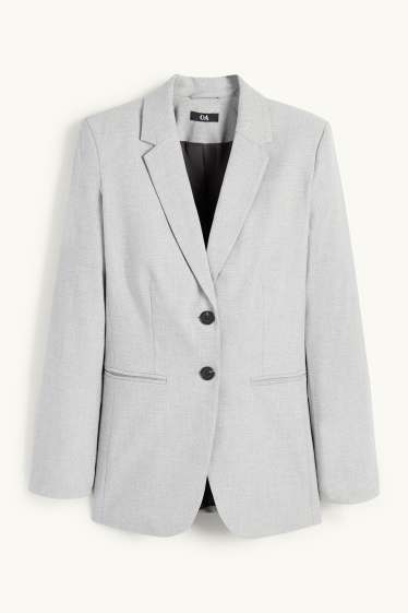 Women - Business blazer - regular fit - light gray-melange