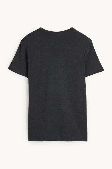 Uomo - T-shirt - slim fit - a coste fini - grigio scuro