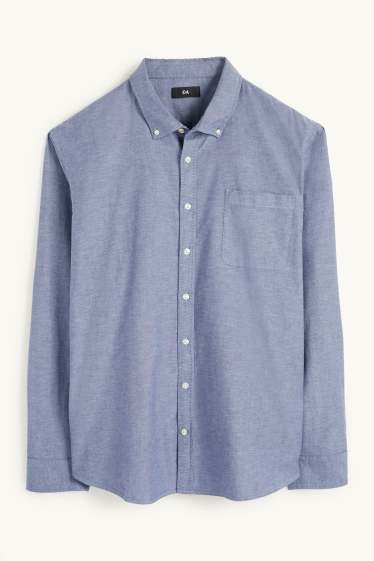 Pánské - Košile - regular fit - button-down - tmavomodrá