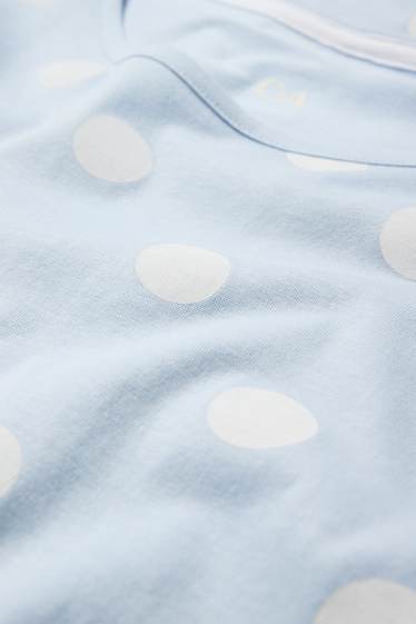 Femmes - Chemise de nuit - à pois - bleu clair