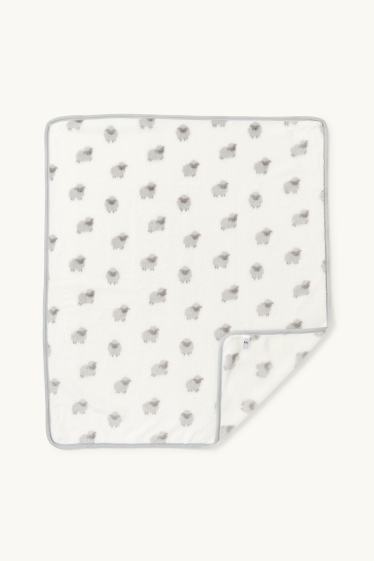 Baby Boys - Little sheep - baby blanket - 100 x 85 cm - cremewhite