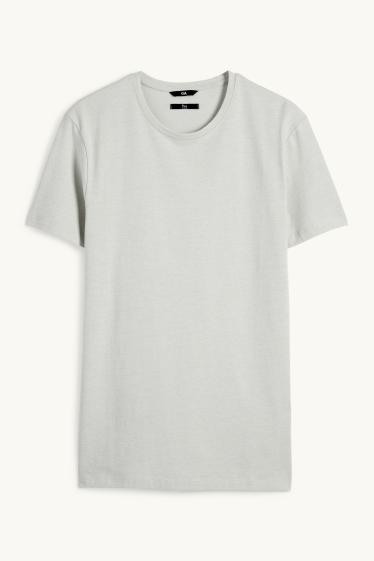 Heren - T-shirt - slim fit - Flex - lichtgrijs