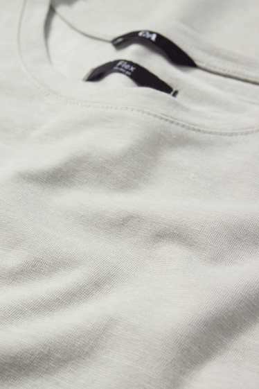 Heren - T-shirt - slim fit - Flex - lichtgrijs