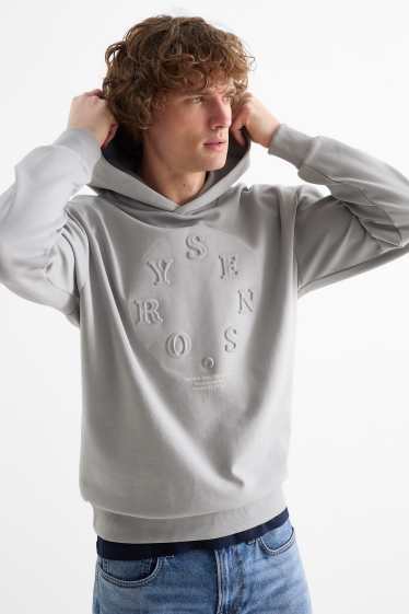 Hommes - Sweat à capuche - gris