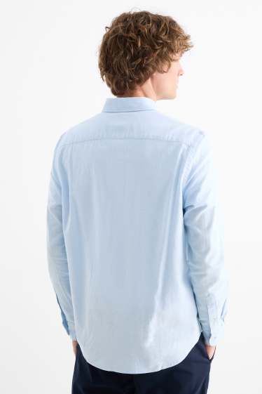 Bărbați - Cămașă - regular fit - guler cu nasturi - albastru deschis