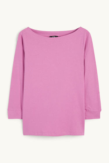 Donna - Maglia a maniche lunghe basic - rosa