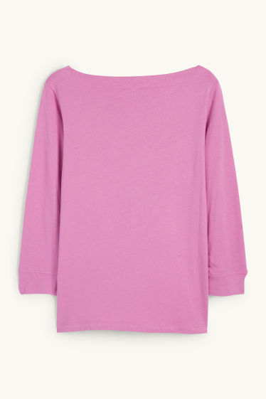 Donna - Maglia a maniche lunghe basic - rosa