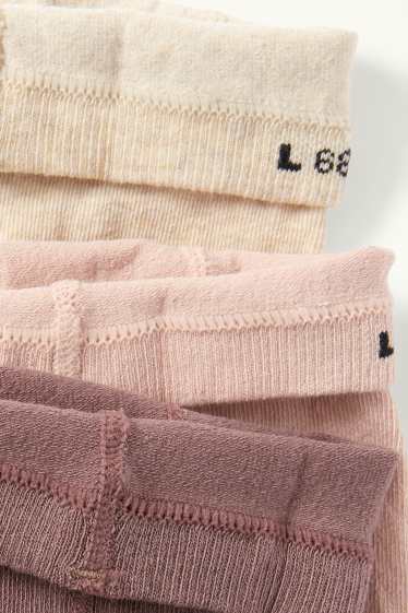 Baby Girls - Multipack of 3 - baby tights - ribbed - beige