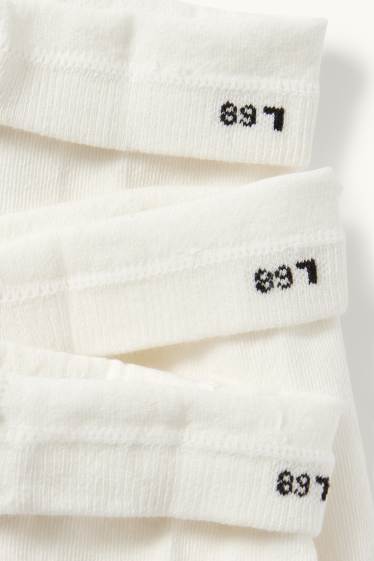 Bébés filles - Lot de 3 - collants bébé - texturés - blanc crème