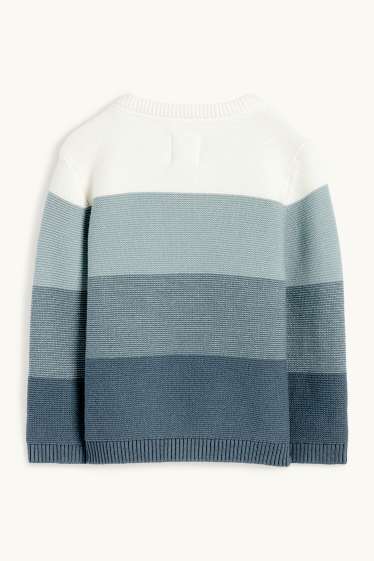 Baby Jungen - Baby-Pullover - gestreift - türkis