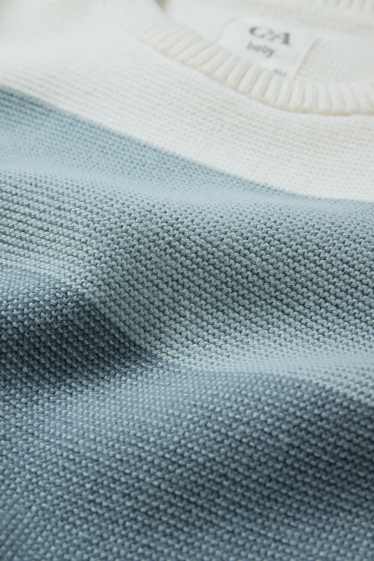 Baby Jungen - Baby-Pullover - gestreift - türkis