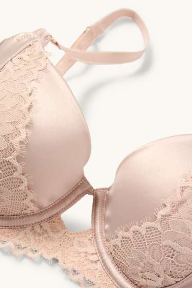 Damen - BH mit Bügel - DEMI - wattiert - lachsfarben