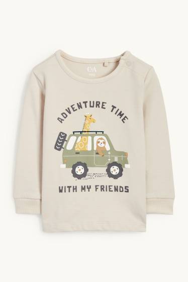 Baby Boys - Wild animals and car - baby pyjamas - 2 piece - beige